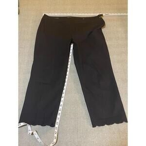Talbots Black Chatham Crop Slacks - Size 14 - Scalloped HEM!